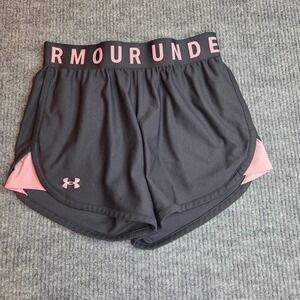 Under Armour Women's Running Shorts Athletic Pink Black Activewear